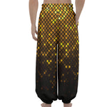 Gold Disco Lights Pattern Print Lantern Pants
