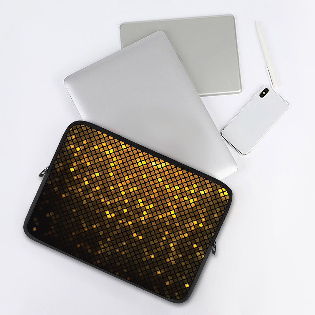 Gold Disco Lights Pattern Print Laptop Sleeve