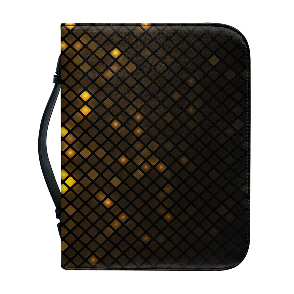 Gold Disco Lights Pattern Print Leather Bible Cover