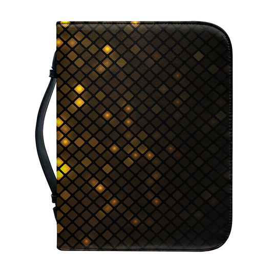 Gold Disco Lights Pattern Print Leather Bible Cover
