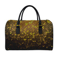 Gold Disco Lights Pattern Print Leather Duffel Bag