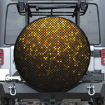 Gold Disco Lights Pattern Print Leather Spare Tire Cover