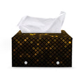 Gold Disco Lights Pattern Print Leather Tissue Box Cover