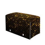 Gold Disco Lights Pattern Print Leather Tissue Box Cover