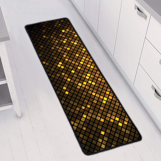 Gold Disco Lights Pattern Print Long Kitchen Mat