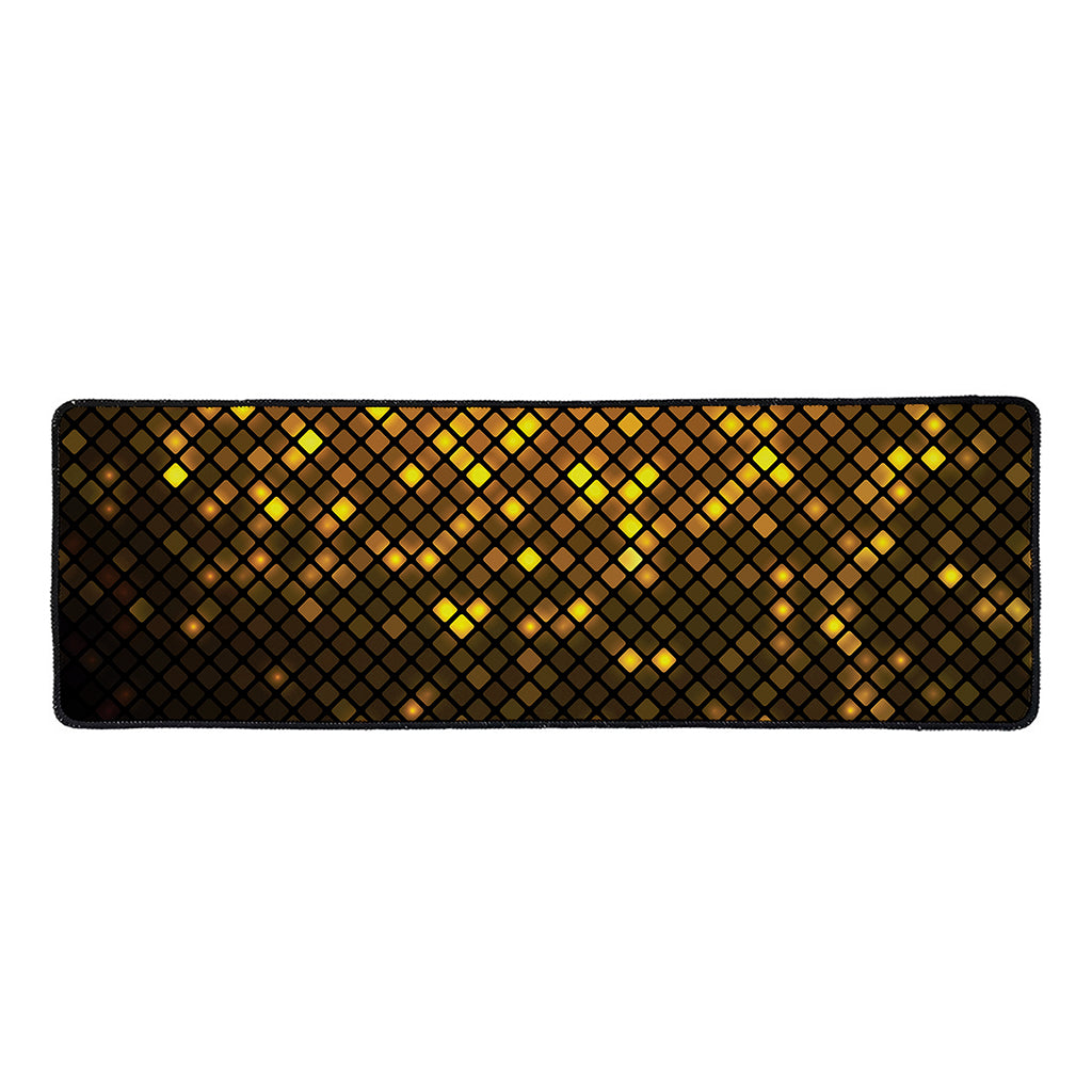 Gold Disco Lights Pattern Print Long Kitchen Mat