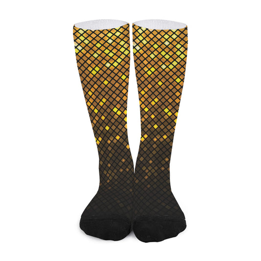 Gold Disco Lights Pattern Print Long Socks