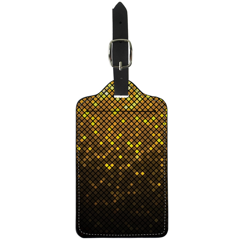 Gold Disco Lights Pattern Print Luggage Tag