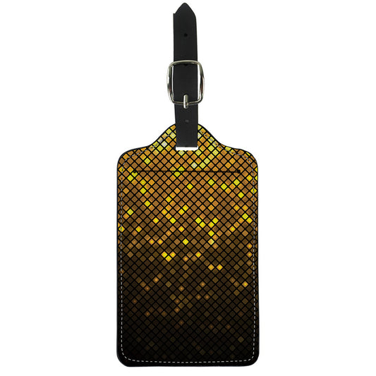 Gold Disco Lights Pattern Print Luggage Tag