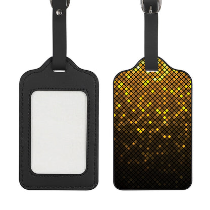 Gold Disco Lights Pattern Print Luggage Tag
