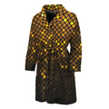 Gold Disco Lights Pattern Print Men's Bathrobe