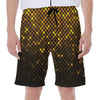 Gold Disco Lights Pattern Print Men's Beach Shorts