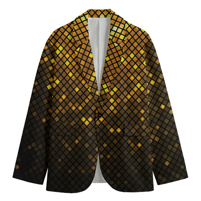 Gold Disco Lights Pattern Print Men's Blazer
