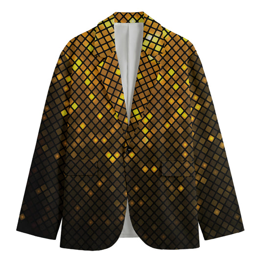 Gold Disco Lights Pattern Print Men's Blazer