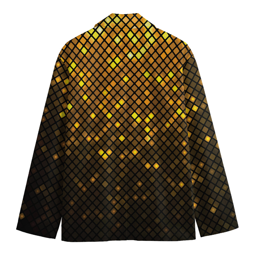 Gold Disco Lights Pattern Print Men's Blazer