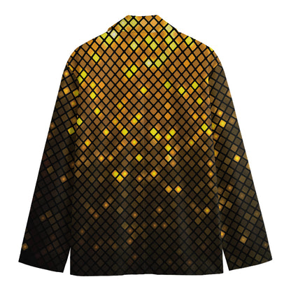 Gold Disco Lights Pattern Print Men's Blazer