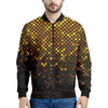 Gold Disco Lights Pattern Print Men's Bomber Jacket