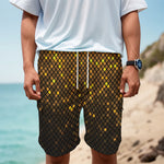 Gold Disco Lights Pattern Print Men's Cargo Shorts