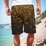 Gold Disco Lights Pattern Print Men's Cargo Shorts