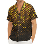 Gold Disco Lights Pattern Print Men's Deep V-Neck Shirt
