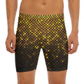 Gold Disco Lights Pattern Print Men's Long Boxer Briefs