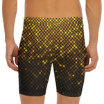 Gold Disco Lights Pattern Print Men's Long Boxer Briefs