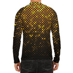 Gold Disco Lights Pattern Print Men's Long Sleeve Rash Guard