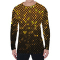 Gold Disco Lights Pattern Print Men's Long Sleeve T-Shirt