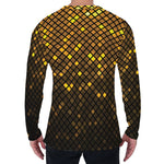 Gold Disco Lights Pattern Print Men's Long Sleeve T-Shirt