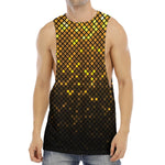 Gold Disco Lights Pattern Print Men's Muscle Tank Top
