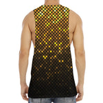 Gold Disco Lights Pattern Print Men's Muscle Tank Top