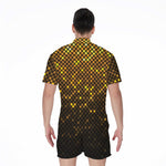 Gold Disco Lights Pattern Print Men's Rompers