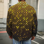 Gold Disco Lights Pattern Print Men's Shirt Jacket