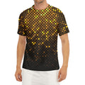 Gold Disco Lights Pattern Print Men's Short Sleeve Rash Guard
