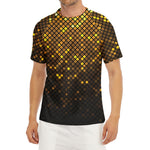 Gold Disco Lights Pattern Print Men's Short Sleeve Rash Guard