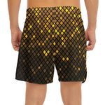 Gold Disco Lights Pattern Print Men's Split Running Shorts