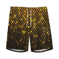 Gold Disco Lights Pattern Print Men's Athletic Shorts