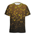 Gold Disco Lights Pattern Print Men's Athletic T-Shirt