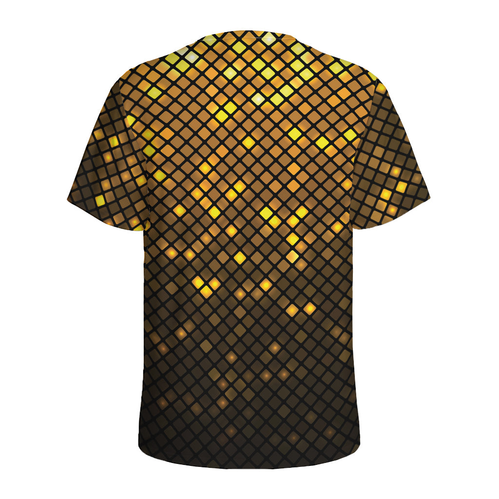 Gold Disco Lights Pattern Print Men's Sports T-Shirt