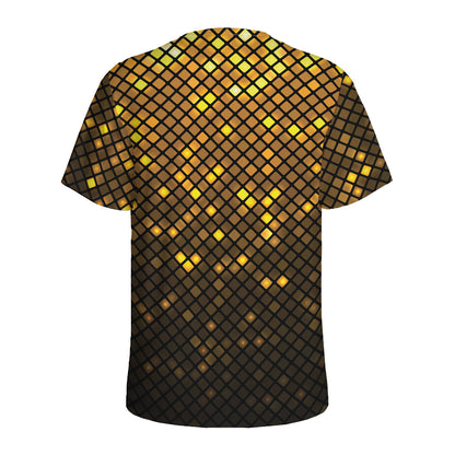 Gold Disco Lights Pattern Print Men's Sports T-Shirt