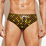 Gold Disco Lights Pattern Print Men's Swim Briefs