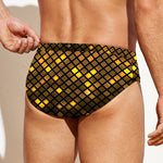 Gold Disco Lights Pattern Print Men's Swim Briefs