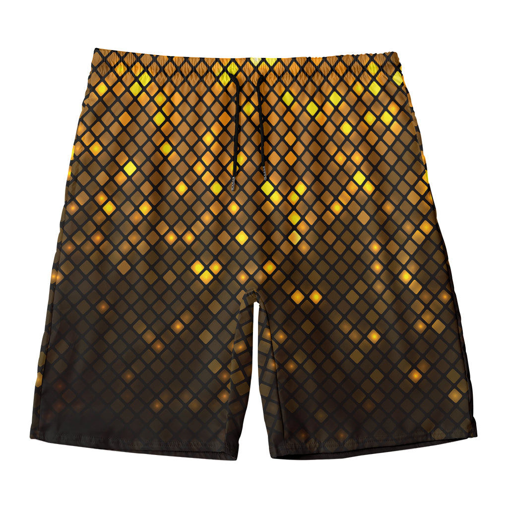 Gold Disco Lights Pattern Print Men's Swim Trunks