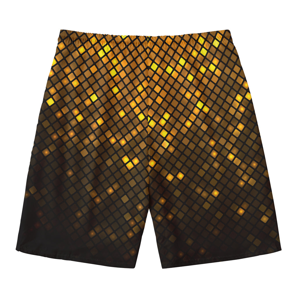 Gold Disco Lights Pattern Print Men's Swim Trunks