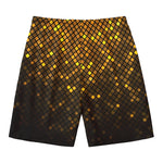 Gold Disco Lights Pattern Print Men's Swim Trunks