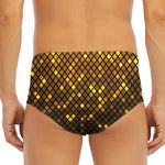 Gold Disco Lights Pattern Print Men's Triangle Swim Briefs