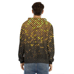 Gold Disco Lights Pattern Print Men's Velvet Pullover Hoodie