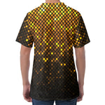 Gold Disco Lights Pattern Print Men's Velvet T-Shirt