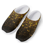 Gold Disco Lights Pattern Print Mesh Casual Shoes