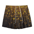 Gold Disco Lights Pattern Print Mesh Shorts